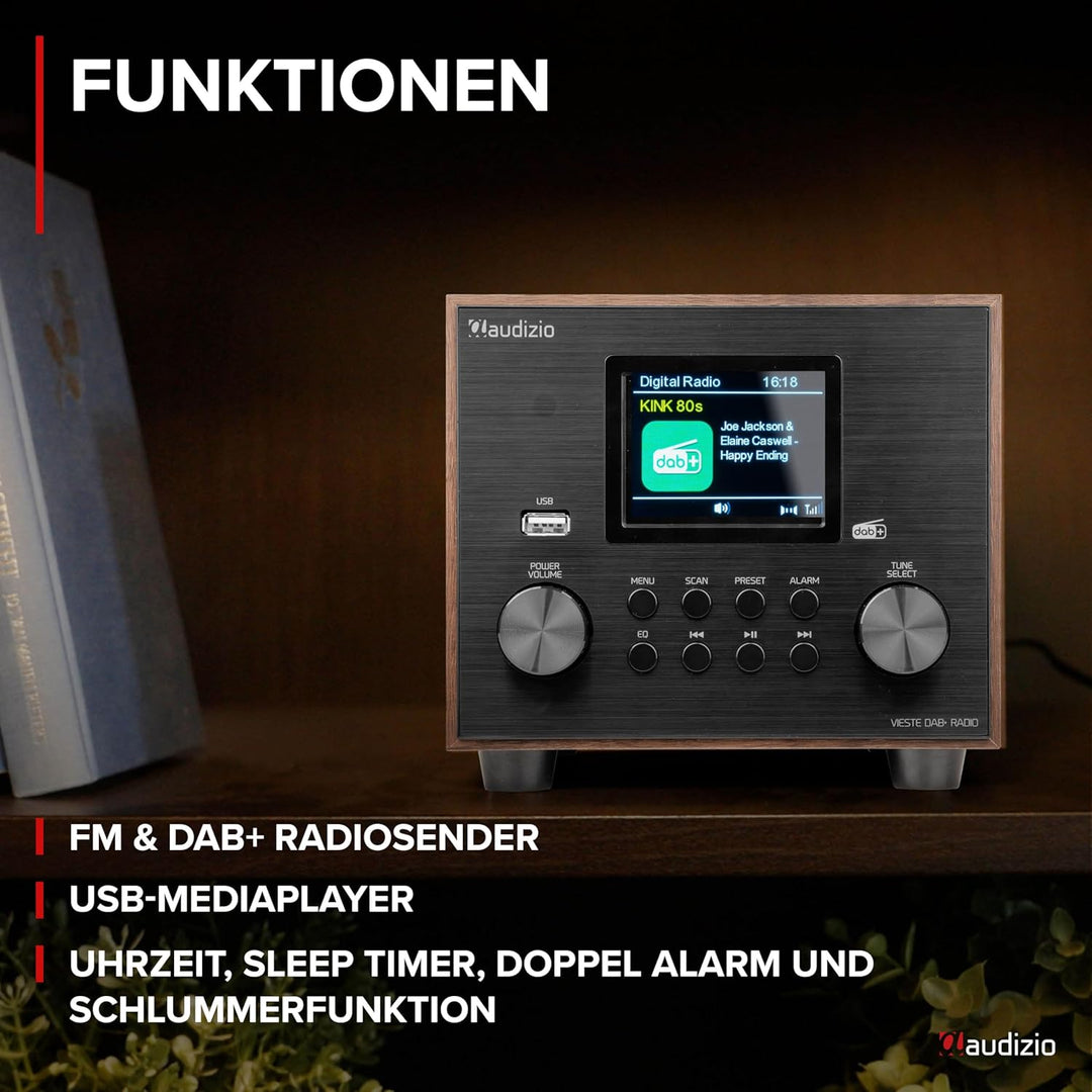 Audizio Vieste - DAB Radio mit Bluetooth, Digitalradio, 60 Watt Lautsprecher, DAB Plus Radio mit USB