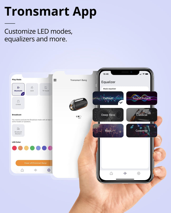 Tronsmart Bang Lautsprecher 60W, IPX6 Wasserdicht leistungsstarke BASS Box,Bluetooth Musikbox mit LE