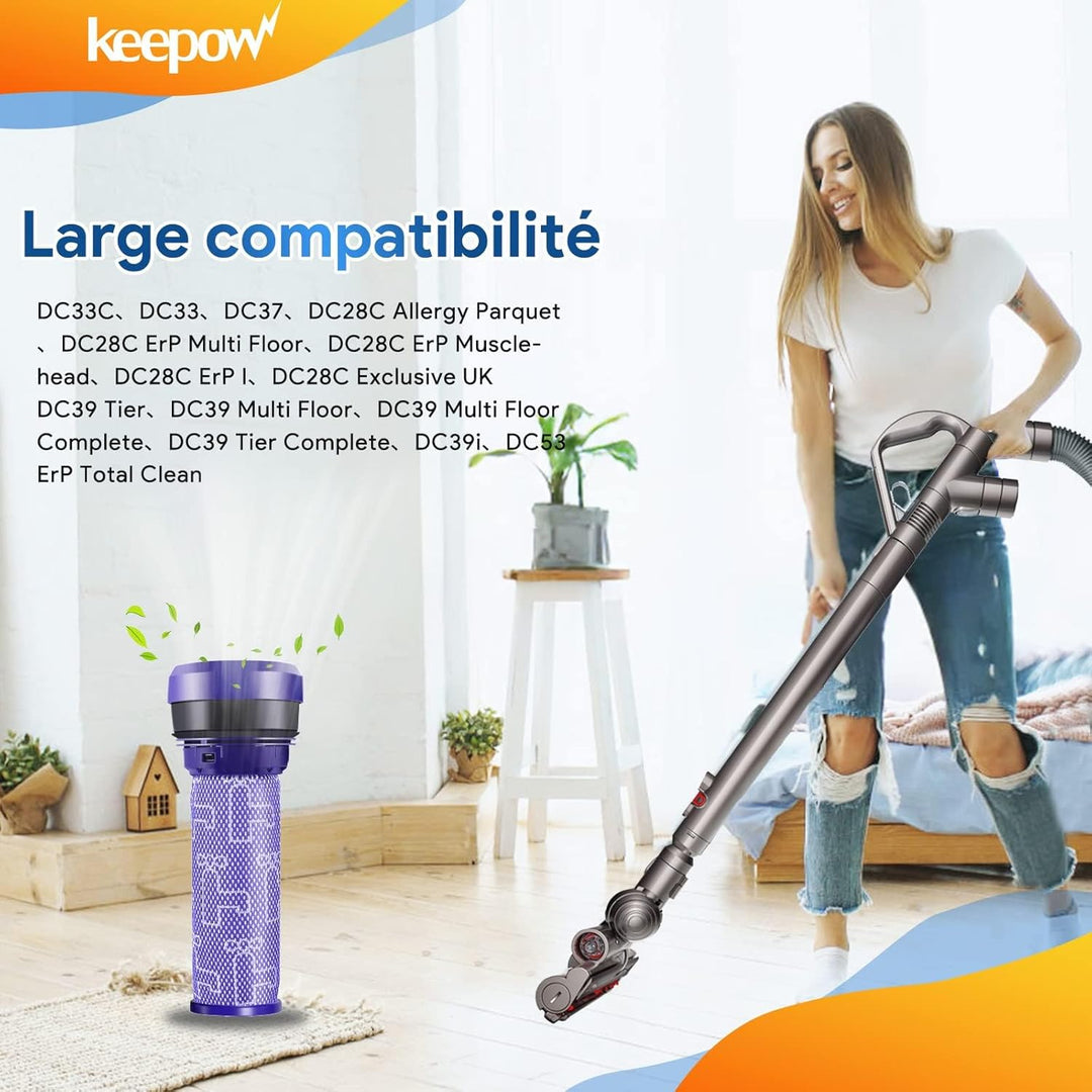 KEEPOW 2 Stück Dyson Filter DC37 DC33C DC39 DC28C DC53 Pre-Filter Vormotorfilter Staubsauger