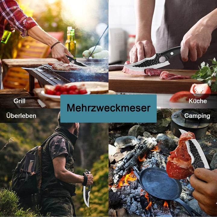 Dream Reach Ausbeinmesser Fleischerbeil Handgeschmiedete Hammer Textur Klinge Outdoor-Messer Kochmes