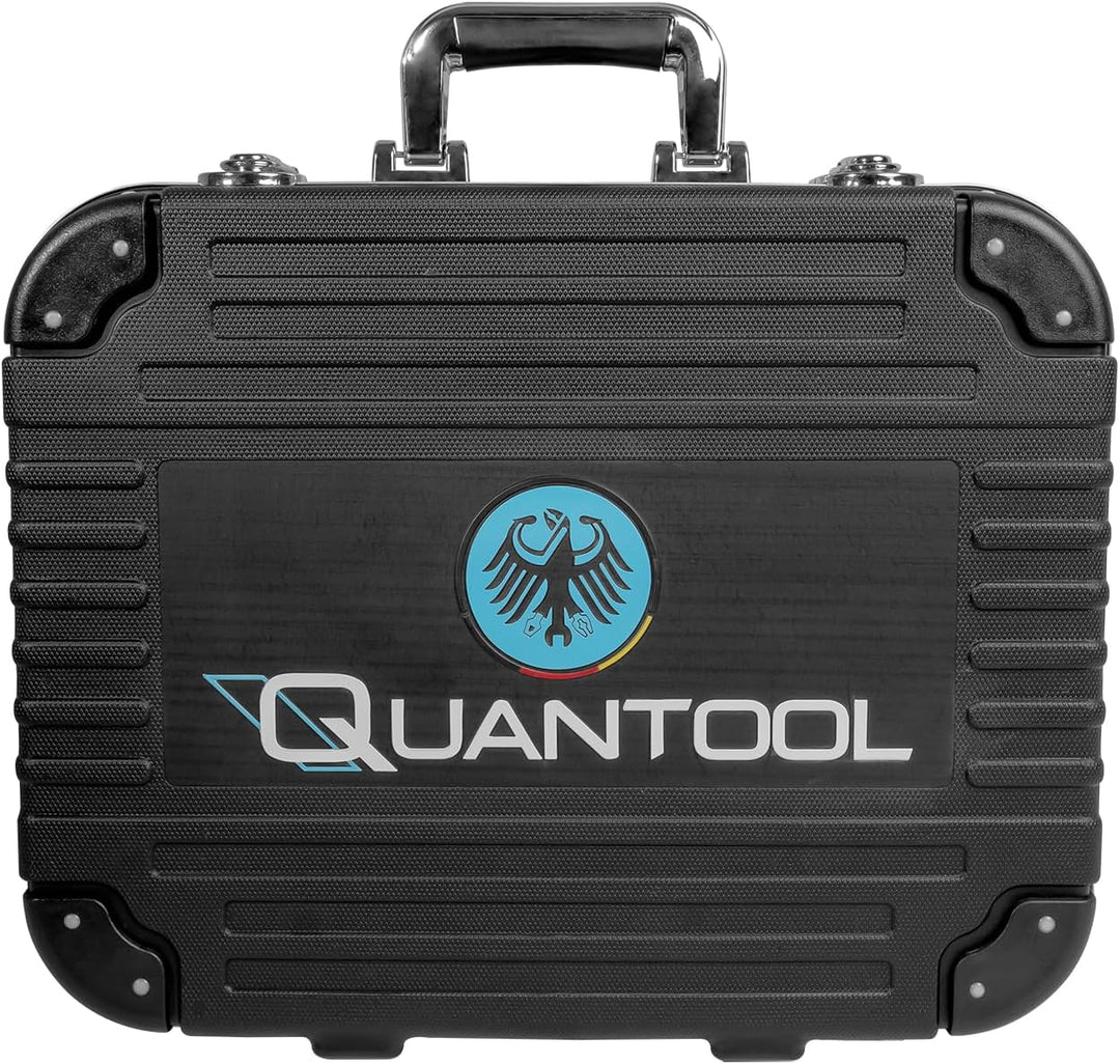 Quantool Werkzeugkoffer, 120-teilig - Werkzeugset aus Chrom-Vanadium- & S2-Stahl - inkl. Zangen, Kna