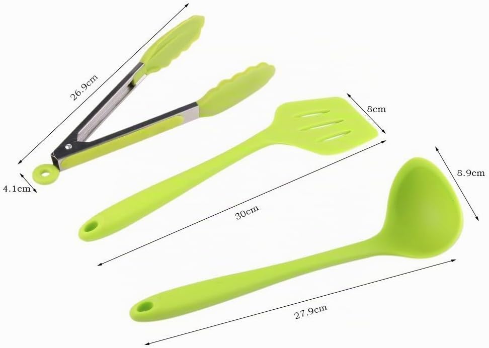 10 Stück Silikon Küchenhelfer Set Küchen Backen Set Hitzebeständigkeit bis zu 230°C für Jede Küche (