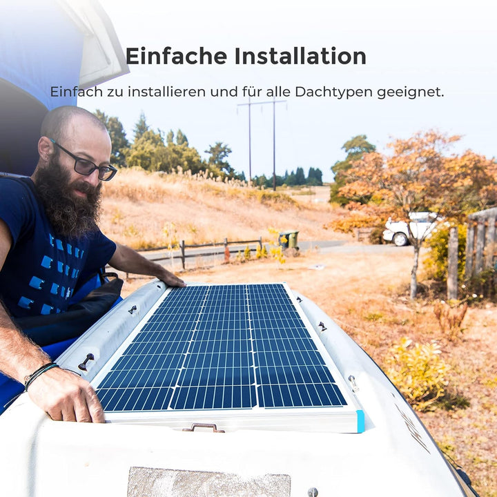 RENOGY 100W 12 Volt (schlankes Design) Solarmodul Monokristallin Solarpanel Photovoltaik Solarzelle