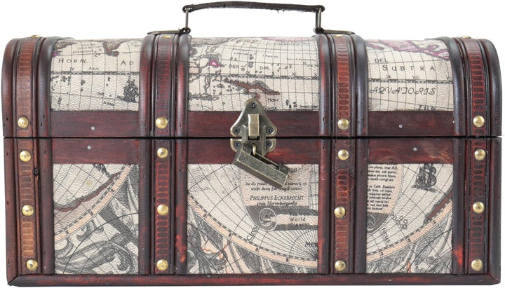 HMF 6410-159 Schatztruhe aus Holz mit Schloss | 38 x 20 x 19 cm | Gross | Kuba 38 cm, Kuba, 38 cm, K