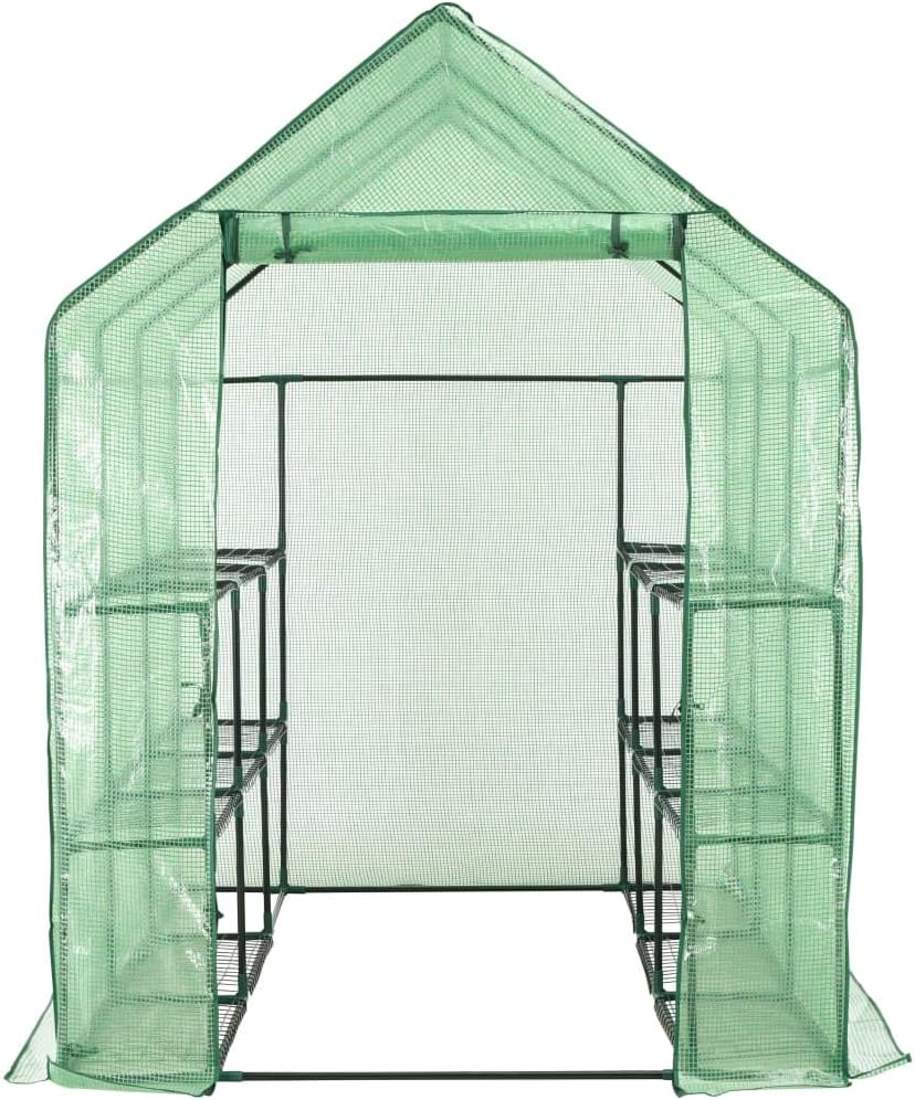 Susany Tunnelgewächshaus Begehbares Gewächshaus 143 x 214 x 196 cm Mit 12 Regalen für Garten zur Auf