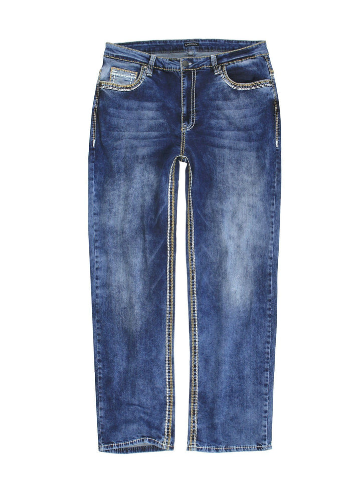 Lavecchia Jeans Übergrössen Herren Comfort Fit Denim Jeanshose Hose LV-503 44W / 30L Stoneblau, 44W