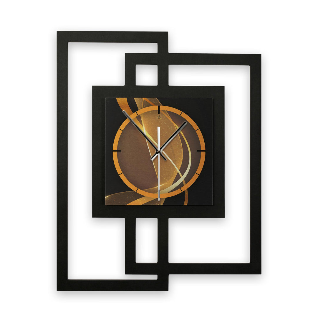 Kreative Feder Designer-Wanduhr „Dynamic“ in modernem Metallic-Look ohne Tickgeräusche (Funk/Quarz)