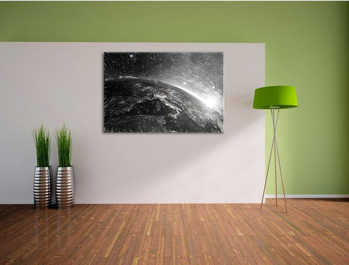 Pixxprint Erde im Weltall als Leinwandbild/Grösse: 100x70 / Wandbild/Kunstdruck/fertig bespannt, 100