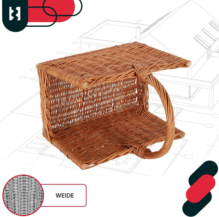 KOTARBAU® Weidenkorb für Brennholz - 45 x 29 x 45 cm - Holzkorb für Kaminholz - Erntekorb - Kaminhol