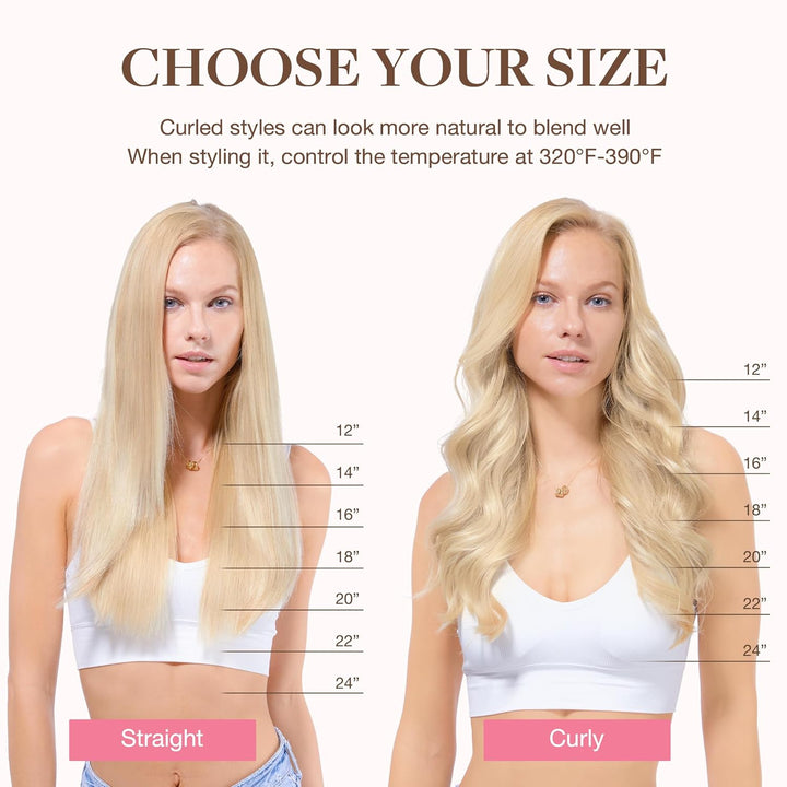 GOO GOO Clip in Extensions Echthaar, Echthaar Extensions Clip, 45cm 120g 7pcs, Extensions Echthaar,