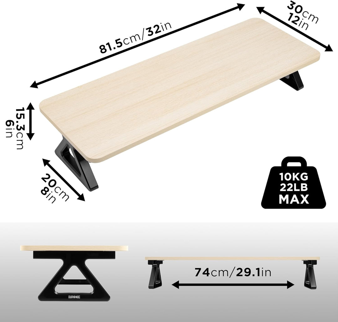 Duronic DM06-2 NL Monitorständer, 82 x 30 cm, Schreibtischaufsatz Erhöhung Bildschirmständer, Dual M