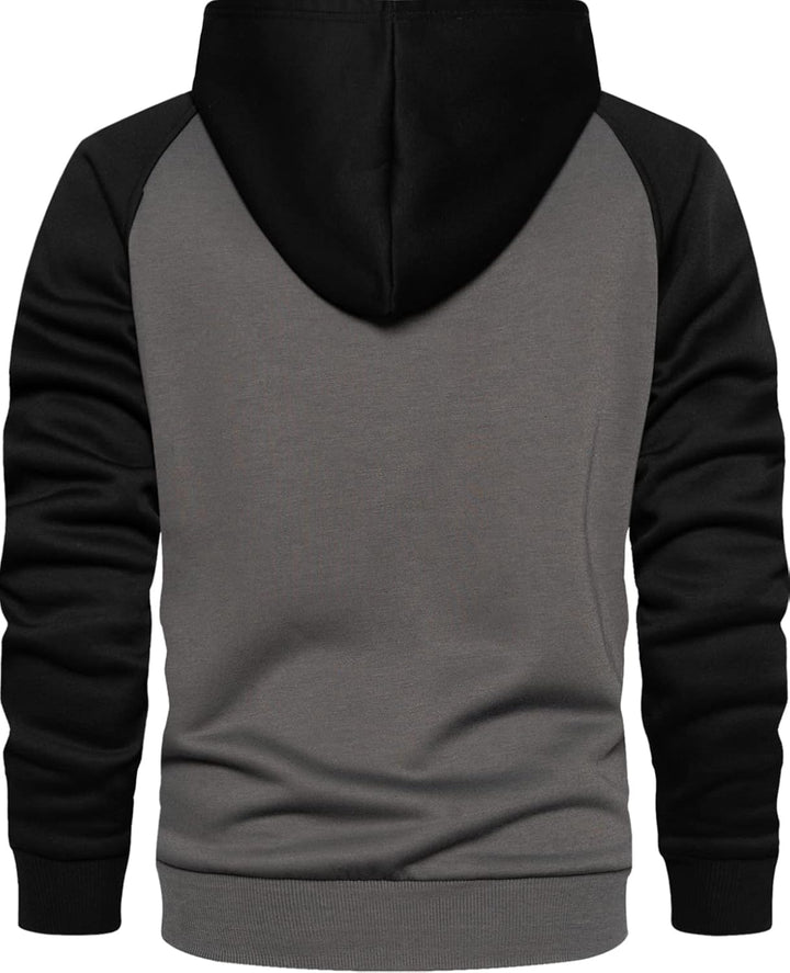 MANLUODANNI Herren Raglan Hoodie, Kapuzenpullover Herren Schlichter Vintage Pullover mit Kapuze Casu