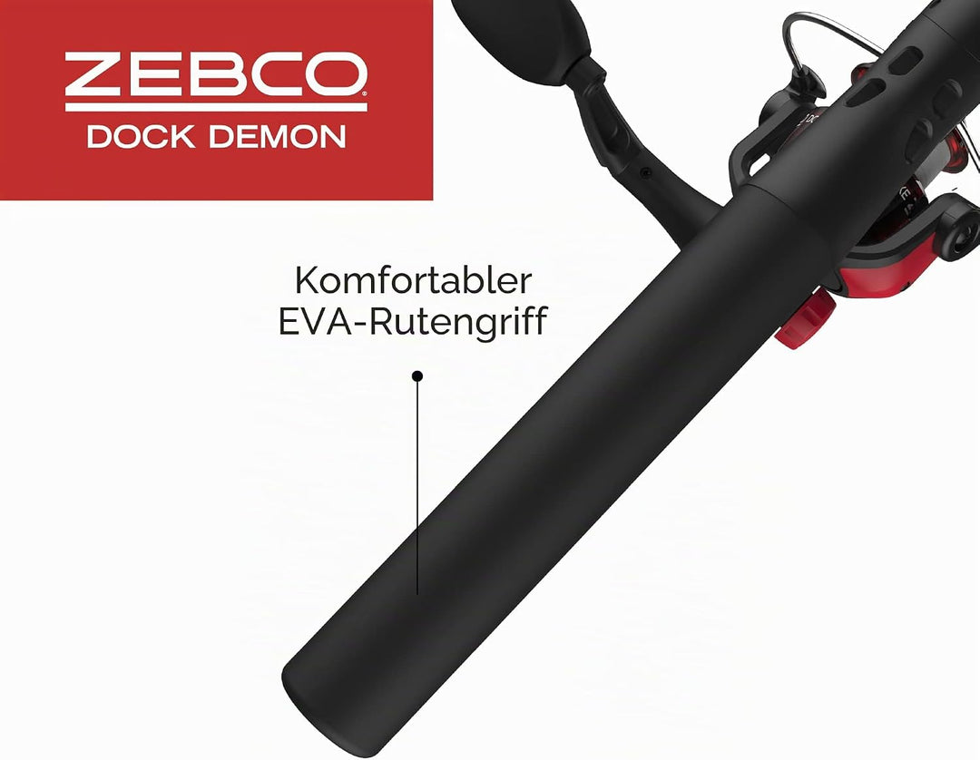 Zebco Dock Demon Spinnrolle oder Spinnrolle und Angelrutenkombination, 76,2 cm, langlebige Fiberglas