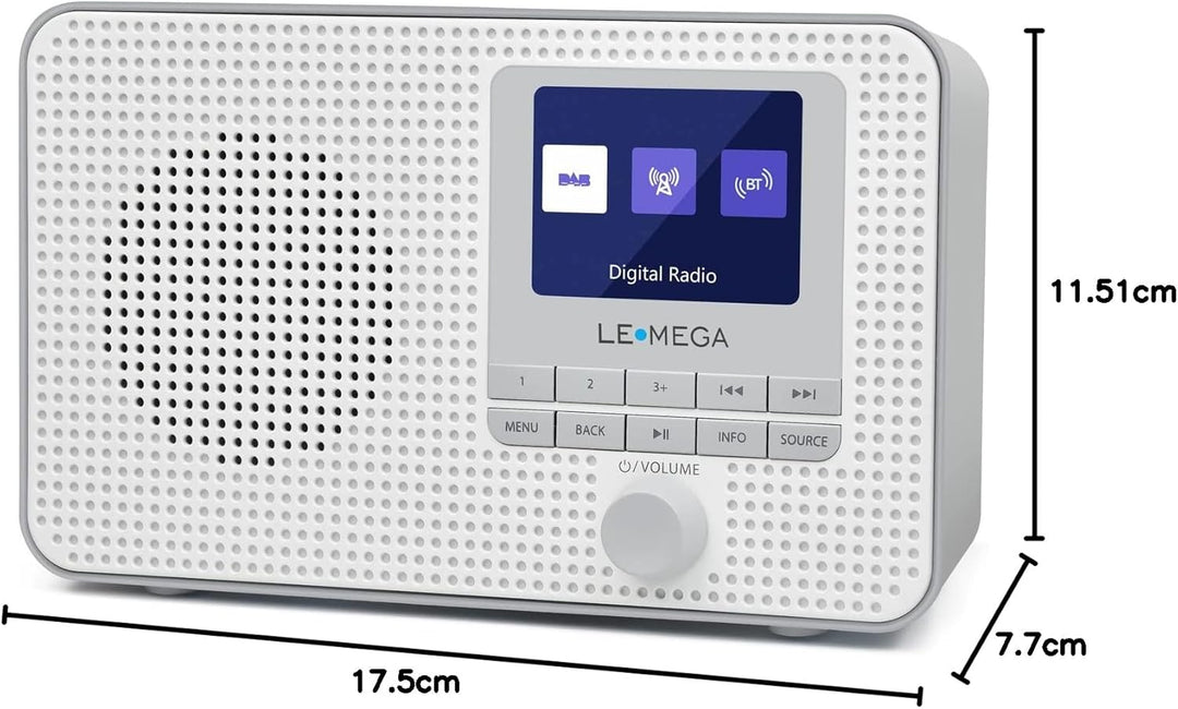 LEMEGA DR3 Tragbares DAB Plus/FM Digitalradio Batteriebetrieben,Radio Büro DAB Bluetooth, Kopfhörera