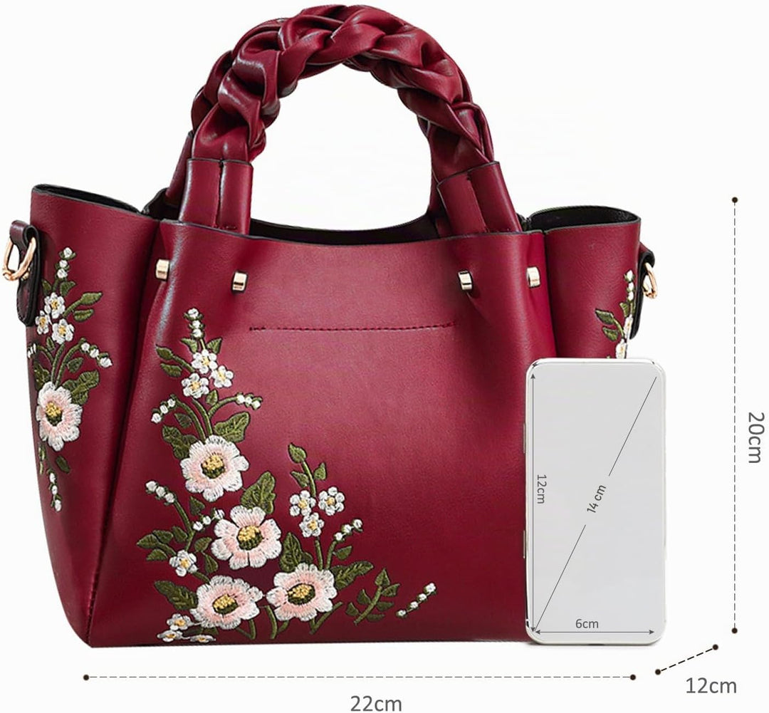 NICOLE & DORIS Elegant Handtasche Damen Shopper Tote PU-Leder Henkeltasche Frauen Schultertasche Bes