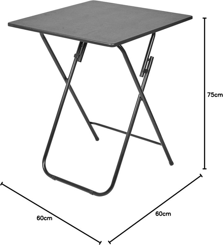 URBNLIVING Metall Beine Faltbar Seite Kaffeetisch - Schwarz, Large Schwarz Large, Schwarz Large