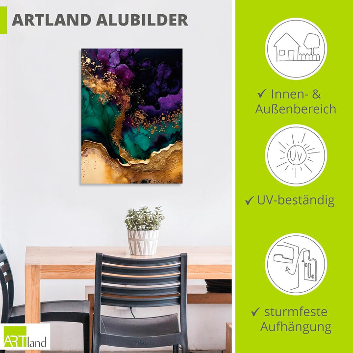 ARTland Wandbild Alu Verbundplatte für Innen & Outdoor Bild 30x40 cm Abstrakte Deko Modern Liquid Ma