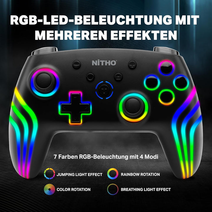 NITHO NEXUS Wireless Controller Kompatibel mit Switch/Switch 2/Lite/OLED/PC/Android, Gamepad mit 6 A