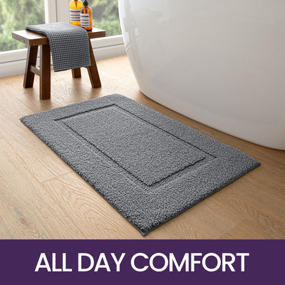 DEXI Badezimmerteppich 60 x 90 cm, Badteppich rutschfest Waschbar, weicher Badematte, Mikrofaser Abs