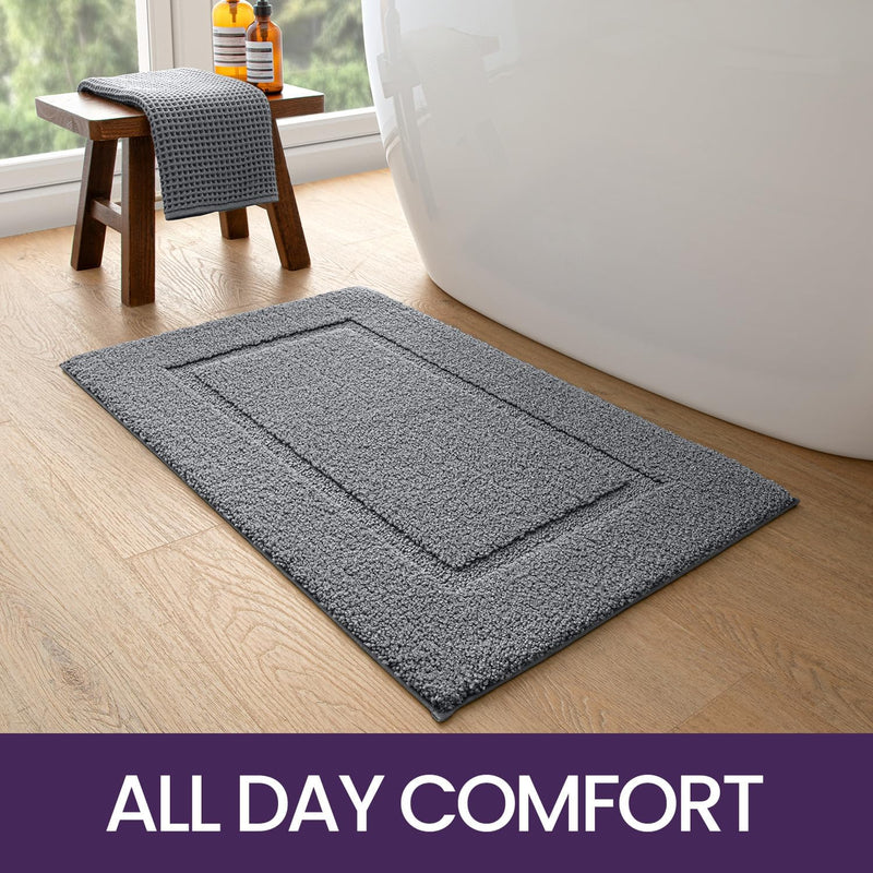 DEXI Badezimmerteppich 60 x 110 cm, Badteppich rutschfest Waschbar, weicher Badematte, Mikrofaser Ab