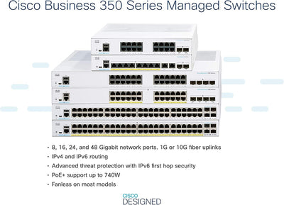 Cisco Business CBS350-24FP-4X Managed Switch | 24 GE-Ports | Full PoE | 4 x 10G-SFP+ | Begrenzter Le