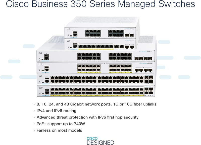 Cisco Business CBS350-24FP-4X Managed Switch | 24 GE-Ports | Full PoE | 4 x 10G-SFP+ | Begrenzter Le
