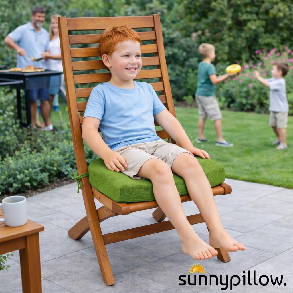 sunnypillow 2er Set Stuhlkissen 50 x 50 cm wasserdicht UV-lichtecht 7cm dick - Outdoor Polsterauflag