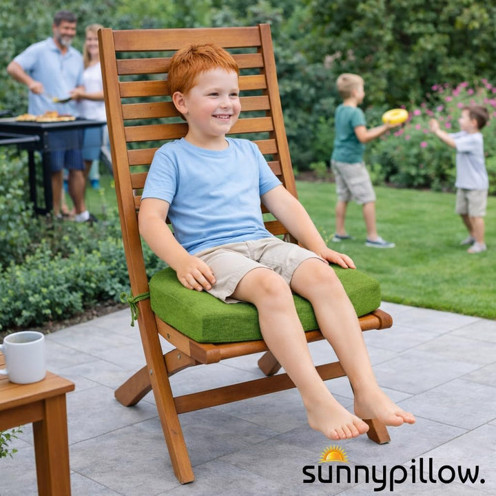 sunnypillow 2er Set Stuhlkissen 50 x 50 cm wasserdicht UV-lichtecht 7cm dick - Outdoor Polsterauflag