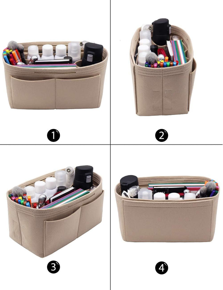 Handtascheneinsatz/Organizer aus Filz, Reissverschluss-Taschenbeutel, Tasche-in-der-Tasche, Flaschen