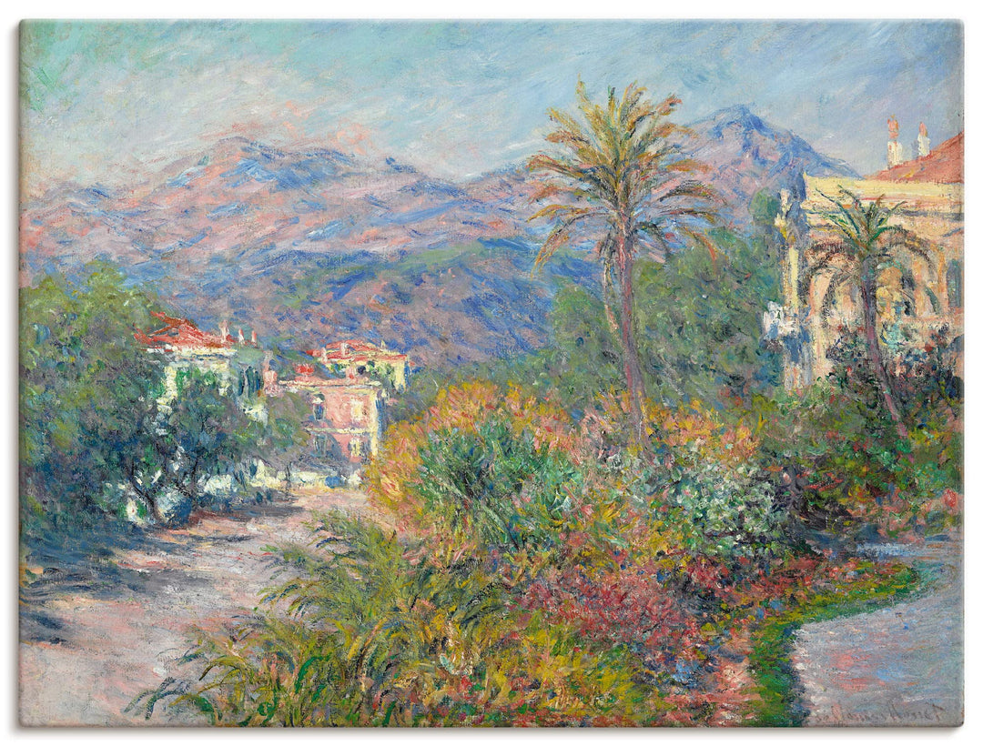 ARTland Leinwandbilder Wandbild Bild auf Leinwand 60x45 cm Wanddeko Landschaften Strasse Pflanzen Pa