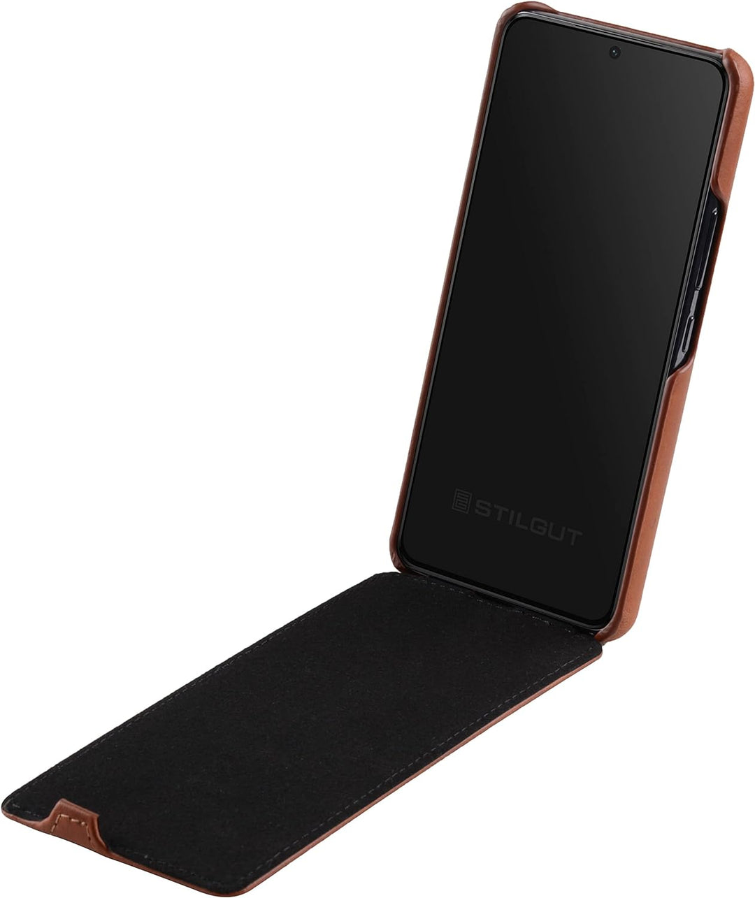 STILGUT UltraSlim kompatibel mit Samsung Galaxy S21 FE 5G Hülle - Samsung S21 FE Flip Case aus Leder