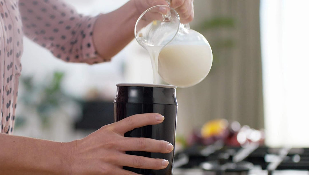Philips Milk Twister Milchaufschäumer mit heissem und kaltem Schaum, Schwarz