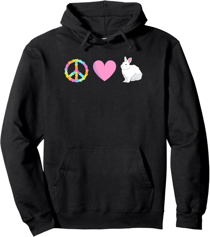 Peace Love Ostern Peace Zeichen Hase Herz Hippie Geschenk Pullover Hoodie