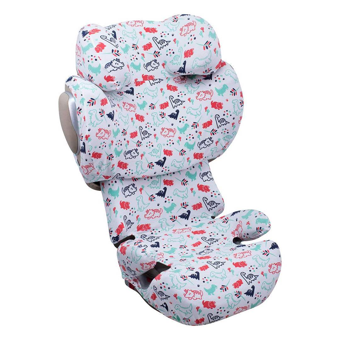 JYOKO Kids Bezug kompatibel mit Cybex Solution Q2 Fix, Q3, Cybex Z Fix, Gb Elian (Dino Party), DINO