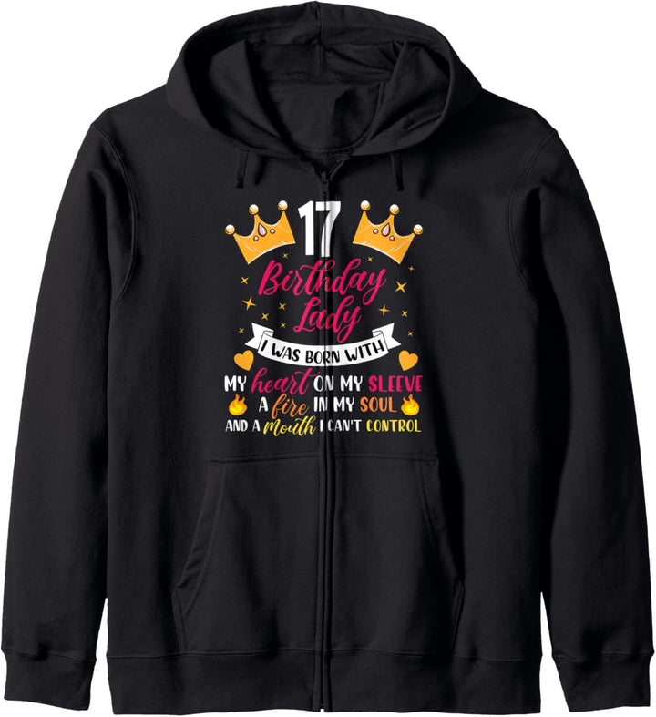 Geschenk zum 17. Geburtstag, Dame, 17 Jahre, Teenager-Mädchen Kapuzenjacke
