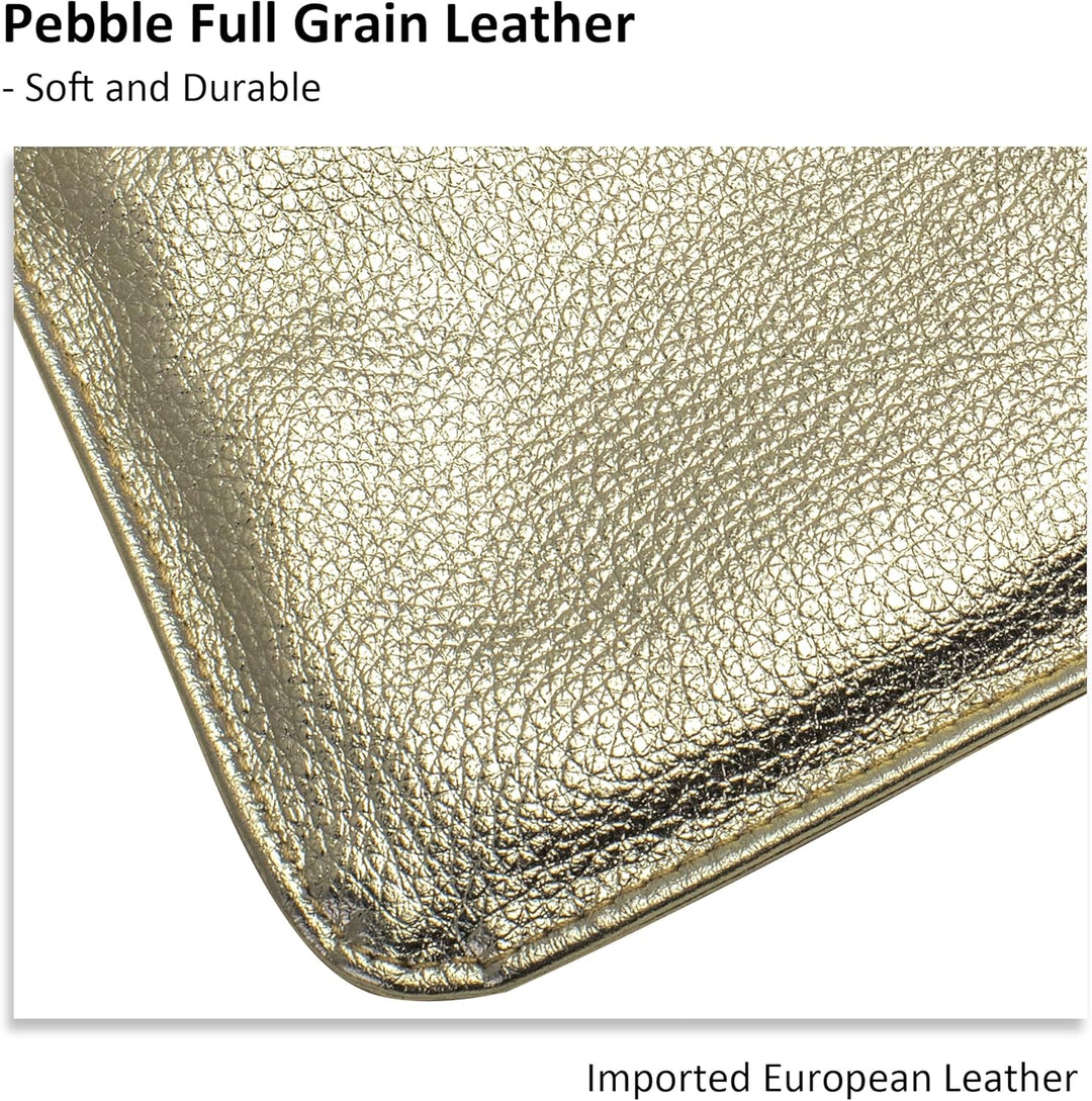 befen Damen Umhängetasche Gold, Echtleder Handtasche Damen Klein mit Handgelenkschlaufe Damen Portem