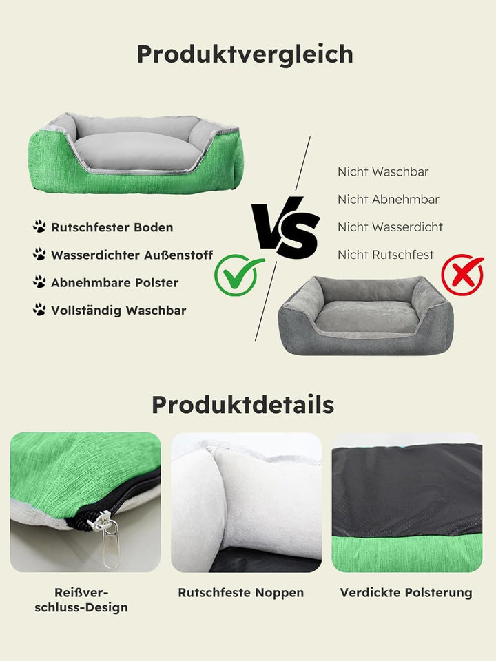 PETCUTE Hundebett Katzenbett Waschbar Orthopädisches Hundebetten Hundekissen Flauschig Katzenkorb fü
