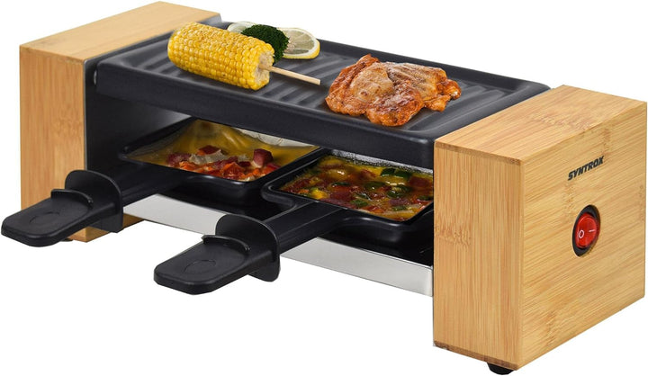 Syntrox Germany RAC-320W-Biel im schicken Holz Design von Syntrox - Raclette Set für 2 Personen
