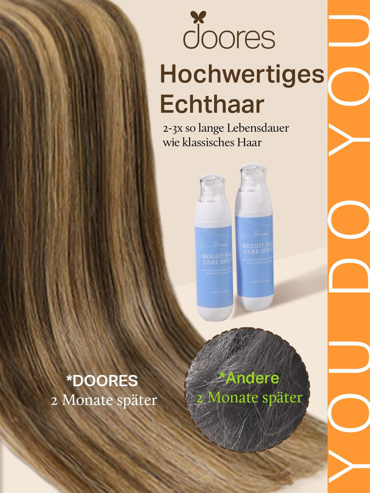 DOORES Remy Menschliches Haar Adhesive Glatt Haar Extension Balayage Schokoladenbraun bis Karamellbl