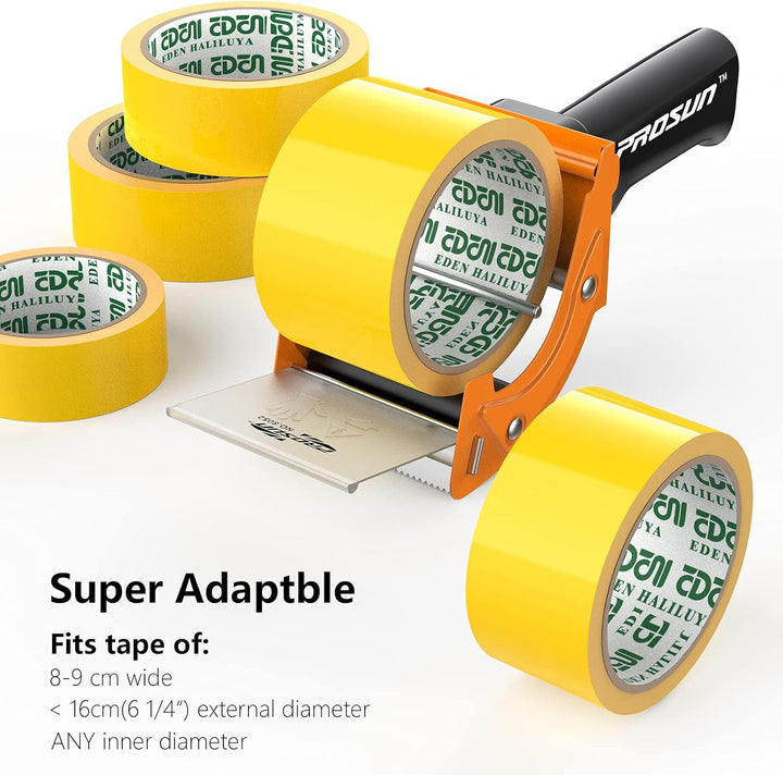 Packetband Handabroller mit Bremse Metallgehäuse Schnell Reload Klebebandabroller, Paketklebeband Pa