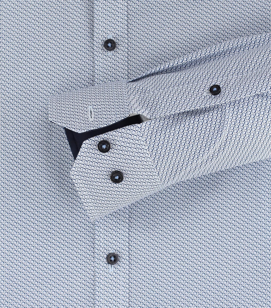 Venti Businesshemd Print Body Fit Standard 36 Mittelblau, Standard 36 Mittelblau