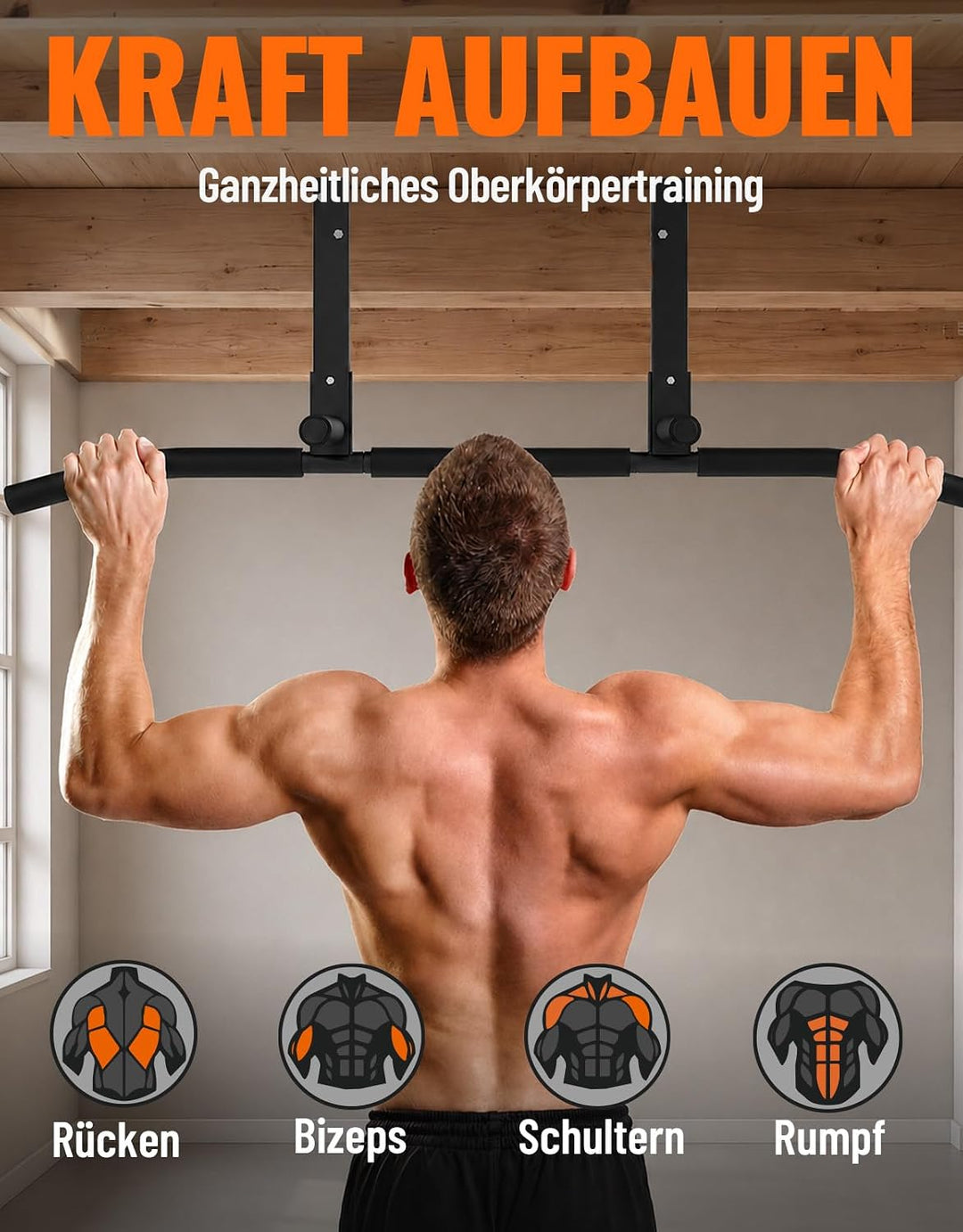 Fitarc Klimmzugstangen Klimmzugstange Joist Pull Up Bar Balkenhalterung, Heim-Fitnessstudio, Workout
