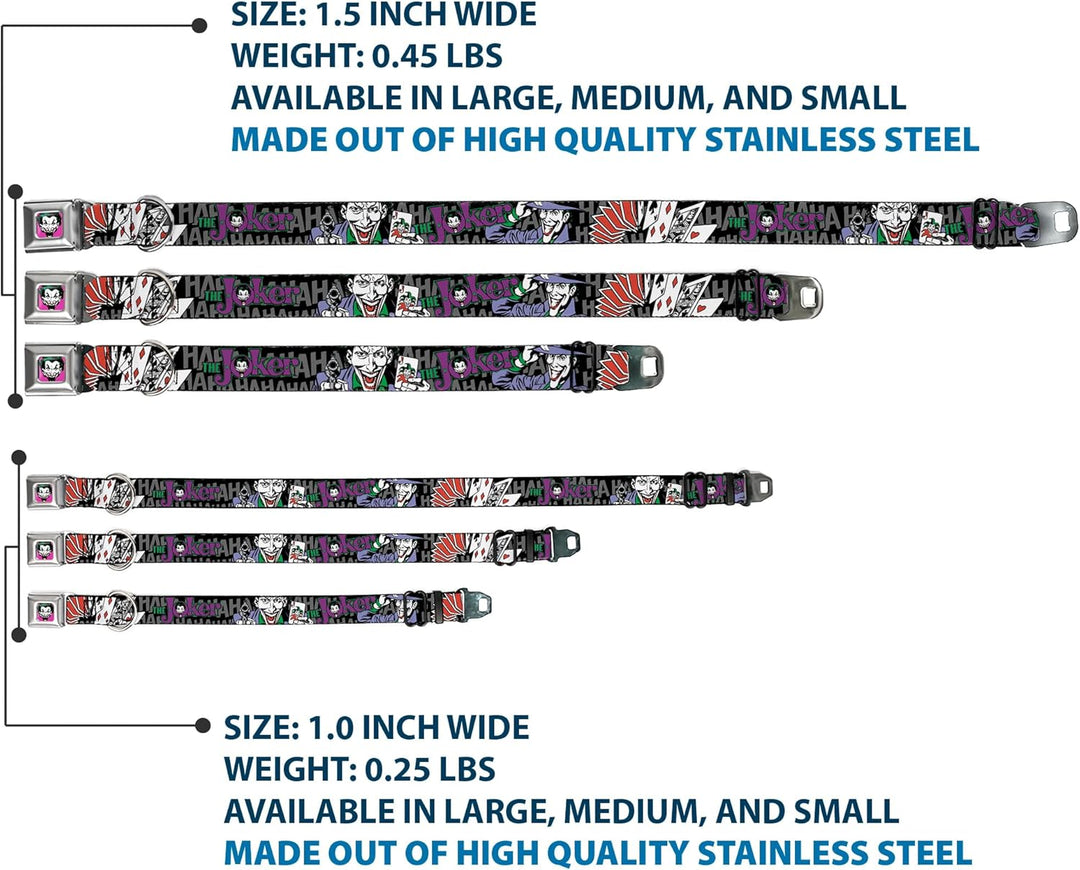 Buckle Down 22,9–38,1 cm jka-Joker Face Hund Halsband WL - Fits 18-32" - 1.5" Wide, WL - Fits 18-32"