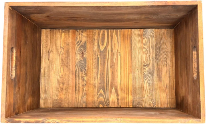 weeco Holz-Aufbewahrungstruhe mit Rollen, 73 x 45 x 40 cm, Kiefernholz, Braun, Multifunktionale Lage