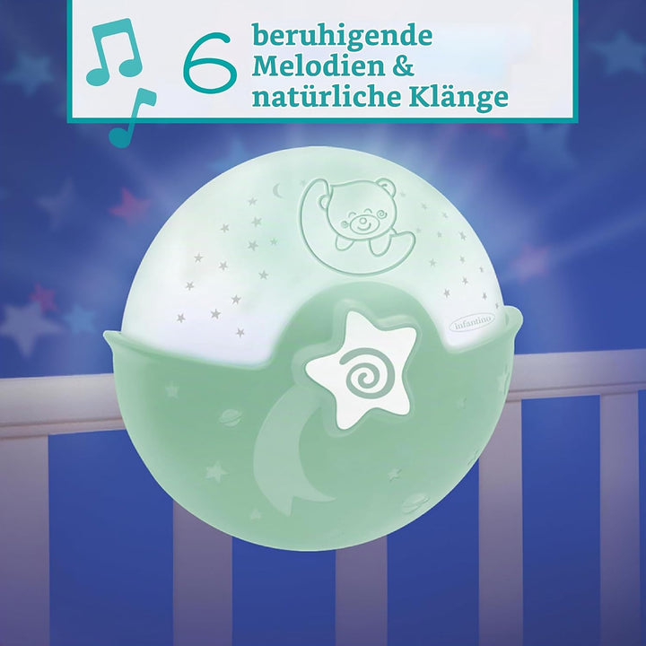 Infantino Beruhigendes Licht und Projektor – Ansteckbares Nachtlicht für Kinderbetten mit Grow-With-