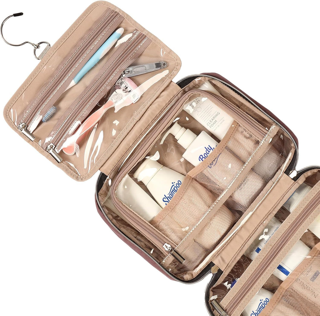 NISHEL Reise-Kulturbeutel für Damen, tragbarer Hängeorganizer für Shampoos, Conditioner, Pinsel-Set