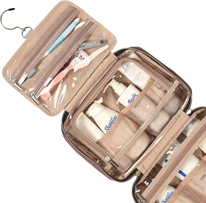 NISHEL Reise-Kulturbeutel für Damen, tragbarer Hängeorganizer für Shampoos, Conditioner, Pinsel-Set