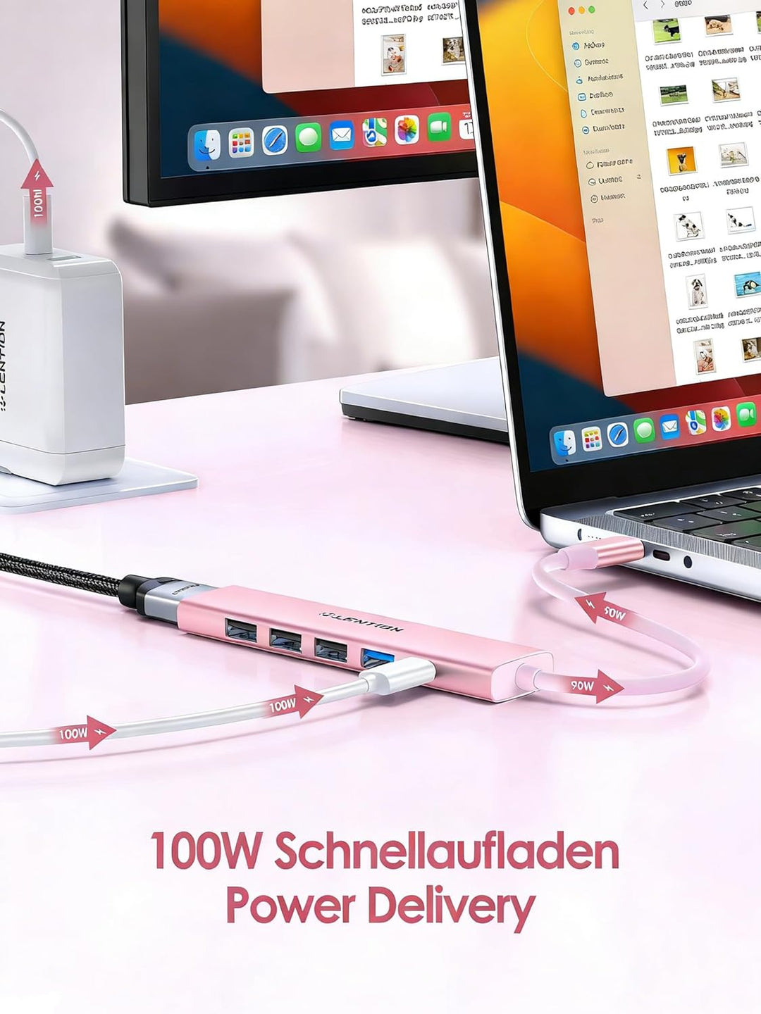 LENTION USB C Hub mit 100W PD Aufladung, 4K HDMI, USB 3.0 & 2.0 Adapter auf HDMI, Kompatibel 2026-20