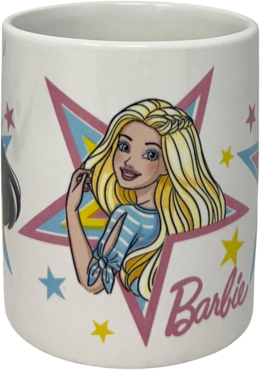 CARTOON Set 3-teilig aus Keramik Barbie Tasse Müslischale Teller Kindergeschirr Tischservice im Set,