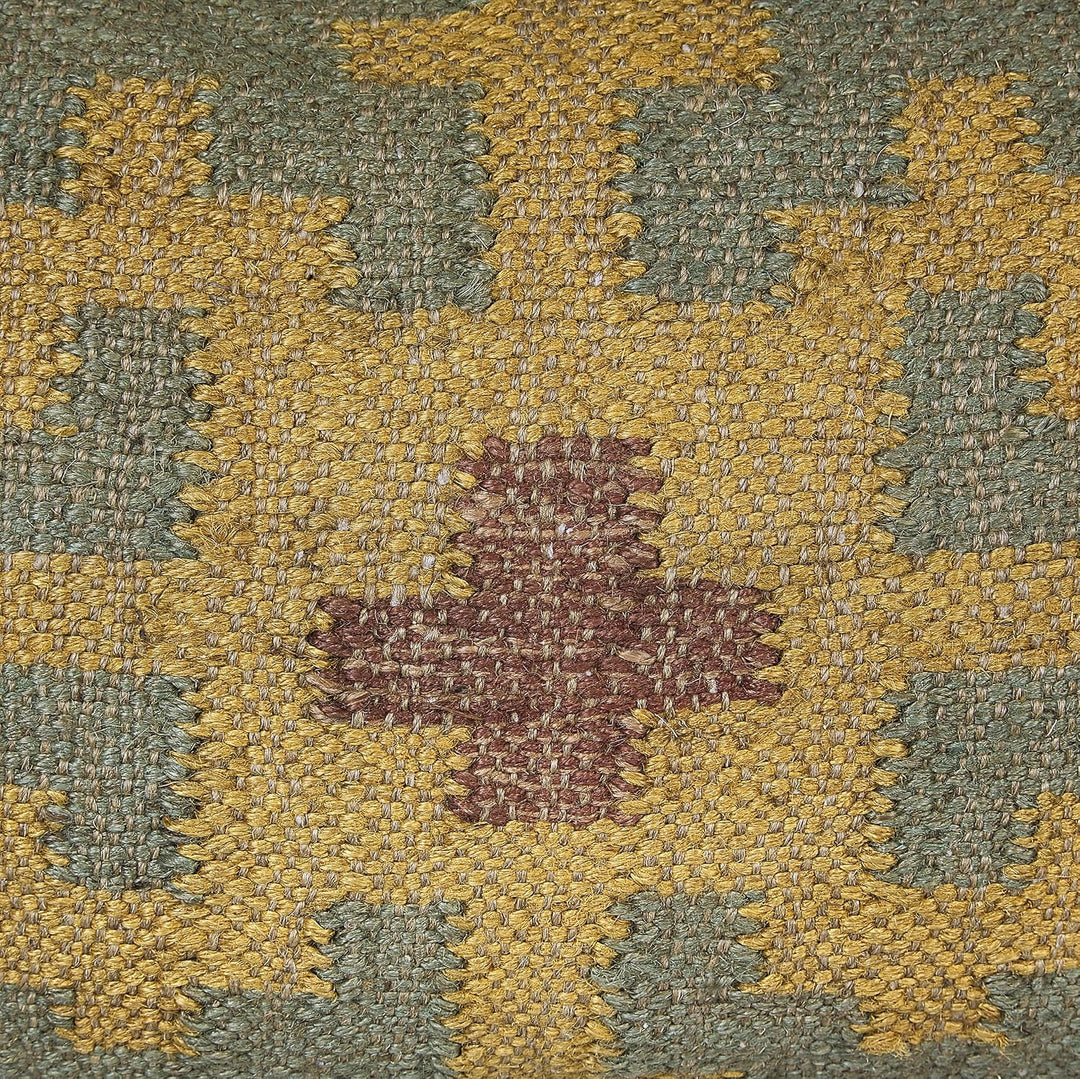 Set aus 2 Kissen mit orientalischem ethnischem Muster aus Jute und Wolle 45 x 45 cm mehrfarbig Saron